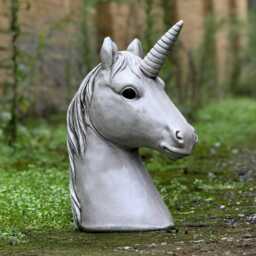 Unicorn Head Statue Concrete Unicorn Garden Sculpture Fantasy Animal Decor Cement Mythical Creature Ornament Fantasy - thumbnail 2