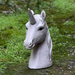 Unicorn Head Statue Concrete Unicorn Garden Sculpture Fantasy Animal Decor Cement Mythical Creature Ornament Fantasy - thumbnail 3