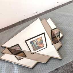Bronze Tinted Art Deco Fan Mirror, Vintage Style Antique Retro Mirror - thumbnail 3