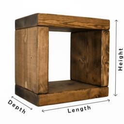Floating Rustic Wall Cube Or Bedside Cabinet Table, Display Unit Wood Chunky Storage Handmade, Free Shipping - thumbnail 2