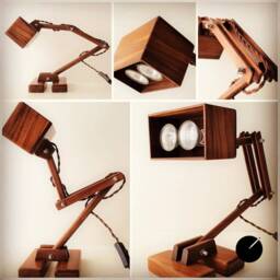 Alpha Desk Lamp Made From Solid Black Walnut - thumbnail 2