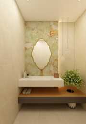 Wavy Brass Frame Mirror Modern Irregular Wall Decor Mirror
