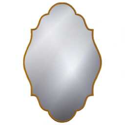 Wavy Brass Frame Mirror Modern Irregular Wall Decor Mirror - thumbnail 3