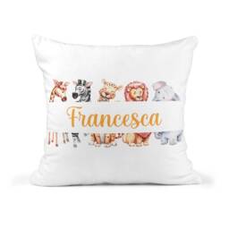 Personalised Safari Animal Cushion - Nursery Decor New Baby Gift Zoo - thumbnail 2