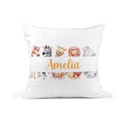 Personalised Safari Animal Cushion - Nursery Decor New Baby Gift Zoo - thumbnail 3