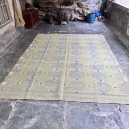 Handmade Scandinavian Kilim Rug, Geometric Wool Decor - thumbnail 4
