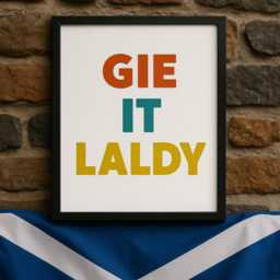 Gie It Laldy Print, Scottish Slang Motivation Wall Art, Bold Scots Quote Poster, Glasgow Phrase Typography, Gift - thumbnail 2