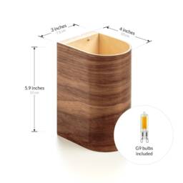 Curved Plywood Wall Sconce Rustic Modern Bedside Lamp - thumbnail 3