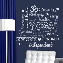 Quote Wall Decal, Yoga Art, Om Health Beauty Fitness Vinyl Decal, Yoga Studio Sticker Mm71 - thumbnail 1
