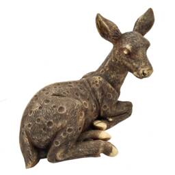 Sitting Deer Animal Statue Handmade Collectible Resin Carving Dear Home Decor - thumbnail 2