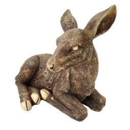 Sitting Deer Animal Statue Handmade Collectible Resin Carving Dear Home Decor - thumbnail 3