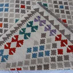 7x10 Ft Chubi Tribal Rug, Maimana Kilim Turkmen Oriental Rug, Flatweave New Colorful Design Kilim, Rug For Bedroom, Livingroom - thumbnail 4