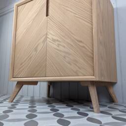 The Abbotsford/A Handmade Solid Oak Bathroom Vanity Unit in The Mid Century Modern Style - thumbnail 3