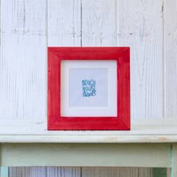 5x5 Picture Frame Rustic Red Photo Vintage Wedding Gift Wall Decor Shabby Chic - thumbnail 3