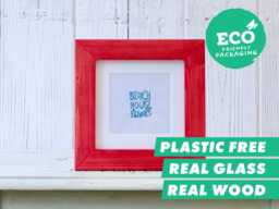 5x5 Picture Frame Rustic Red Photo Vintage Wedding Gift Wall Decor Shabby Chic - thumbnail 1