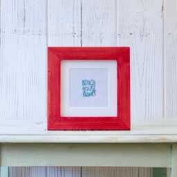 5x5 Picture Frame Rustic Red Photo Vintage Wedding Gift Wall Decor Shabby Chic - thumbnail 3
