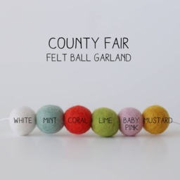 Felt Ball Garland - Wool Farmhouse Decor Pom Pom Baby Room Fall Rustic - thumbnail 2