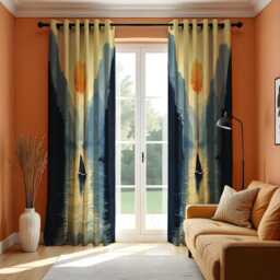 Sailboat Sunset Curtains, Tranquil Lake Landscape Window Panels, Nautical Mountain View Drapes For Living Room Or Bedroom Decor - thumbnail 3