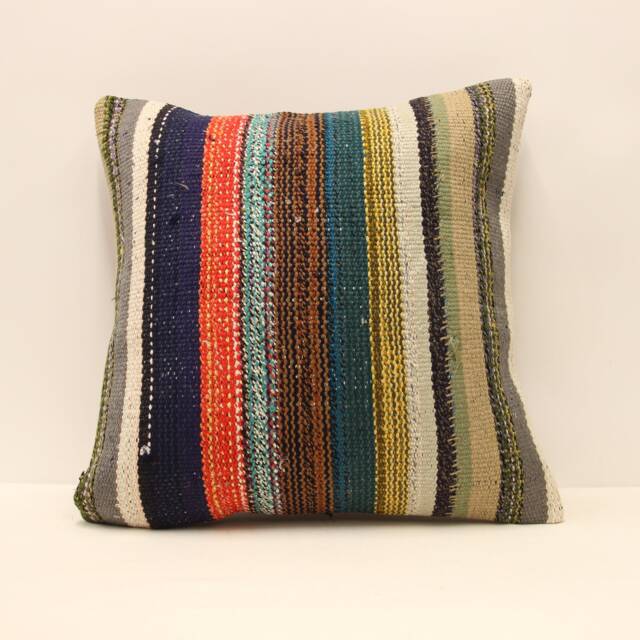 Kilim Pillow, Sofa Pillow Boho Pillow, Handwoven Pillow, 18x18 - 45x45 cm Minimalist Decorative Pillow, Cushion Cover Throw Pillow 4Kbf-588 - image 1
