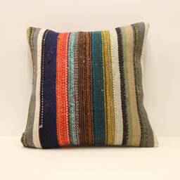 Kilim Pillow, Sofa Pillow Boho Pillow, Handwoven Pillow, 18x18 - 45x45 cm Minimalist Decorative Pillow, Cushion Cover Throw Pillow 4Kbf-588 - thumbnail 1