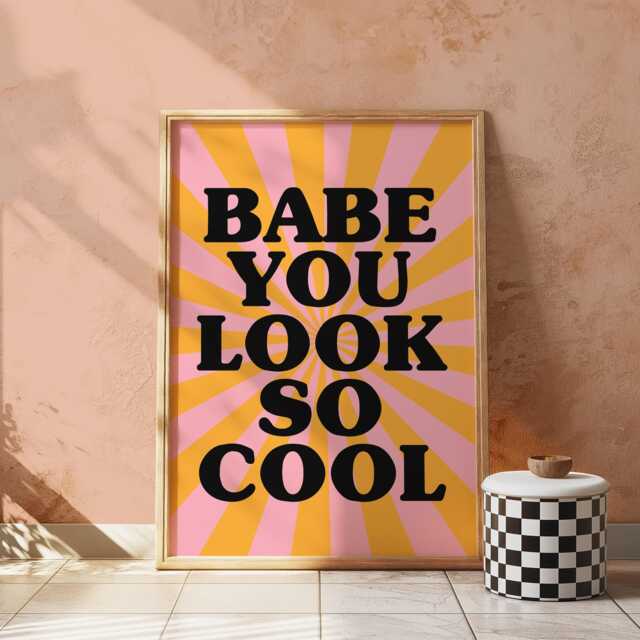Retro Orange Sun Poster Music Lyric Wall Art Print - image 1
