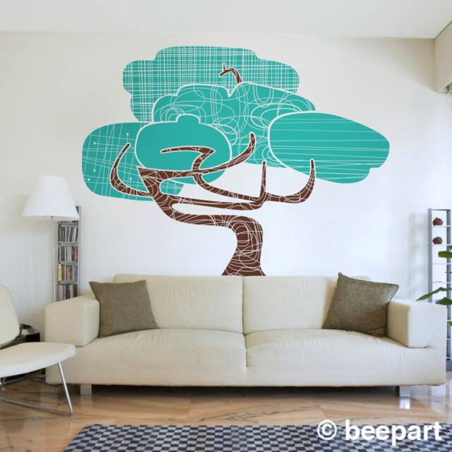 Mid Century Modern Tree Wall Decal - Mcm Nature Decor - image 1