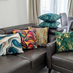 Handmade By Order Luxury Teal Blue Golden Leopard Dots On Velvet Cushion Covers Multiple Sizes Available - thumbnail 4