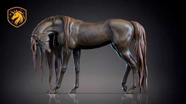 Horse Sadness Resin Model - Unpainted Abs White - image 1