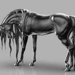 Horse Sadness Resin Model - Unpainted Abs White - thumbnail 3