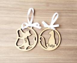 Personalised Cat Bauble, Sentimental Gift For Mum, Kitten Decoration, Memorial For Owner, Lover Dad, Tree - thumbnail 1