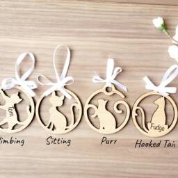 Personalised Cat Bauble, Sentimental Gift For Mum, Kitten Decoration, Memorial For Owner, Lover Dad, Tree - thumbnail 3