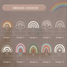 Personalized Kids Night Light With Name, For Baby, Christening Gift, Baby Lamp, Colorful Rainbow - thumbnail 2