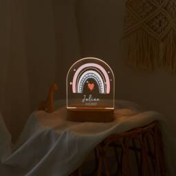Personalized Kids Night Light With Name, For Baby, Christening Gift, Baby Lamp, Colorful Rainbow - thumbnail 1