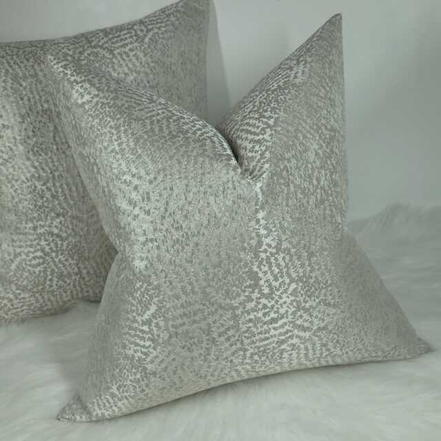 Art Mosaic Taupe Silver Cushion Cover, Sofa Bed Pillow Cover Neutral Decor. Large Pillow Sham Cover, Floor Cushion - image 1