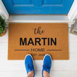 Personalized Family Doormat, Custom Welcome Mat, Housewarming Gift, New Home Last Name Door Established Entryway Rug - thumbnail 4