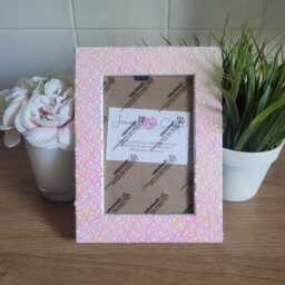 Pale Pink Ribbon Confetti Photo Frame 4 X 6 Inches - thumbnail 1