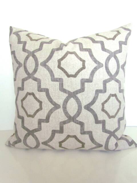 Gray Pillows Grey Throw Pillow Covers Tan & Grey Decorative Cover .all Sizes Home Decor - image 1
