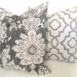 Gray Pillows Grey Throw Pillow Covers Tan & Grey Decorative Cover .all Sizes Home Decor - thumbnail 4