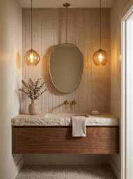 Ceilling Mounted Oval Mirror - Handmade Hanging Gold Brass Wall