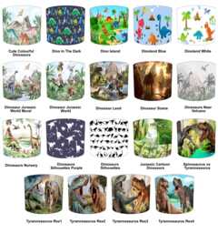 Childrens Dinosaurs Drum Lampshades For Ceiling Light Shades Pendants Or Bedside, Table Lamp Shades
