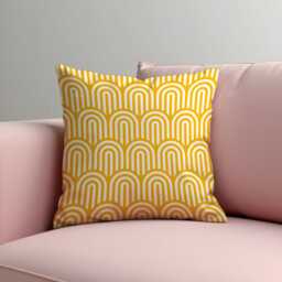 Mustard Yellow Cushion Cover, Modern Arch Pattern Pillow Case, Retro Geometric Throw Pillowcase - thumbnail 3