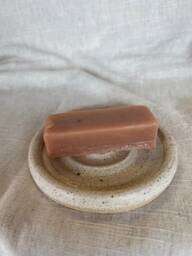 Mini Cream Soap Dish, Ceramic Bathroom Tray, Handmade Kitchen Pottery, Household Holder, Thrown Textured Dishes