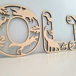 Wooden Dinosaur Bedroom Decor, Oak Name Letters, Wall Art, Personalised Sign, Dino Room Decor Wood, Jurassic - thumbnail 4