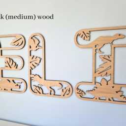 Wooden Dinosaur Bedroom Decor, Oak Name Letters, Wall Art, Personalised Sign, Dino Room Decor Wood, Jurassic - thumbnail 3