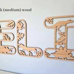 Wooden Dinosaur Bedroom Decor, Oak Name Letters, Wall Art, Personalised Sign, Dino Room Decor Wood, Jurassic - thumbnail 3