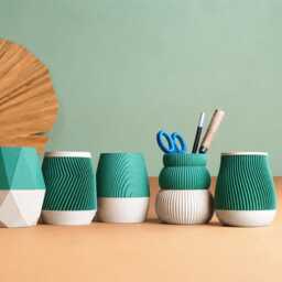 Pencil Pots, Desk Organizer Made With Recycled Wood, Idea For Office Accessories, Storage & Decoration, Scandinavian Design, Gift Home - thumbnail 2