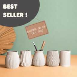 Pencil Pots, Desk Organizer Made With Recycled Wood, Idea For Office Accessories, Storage & Decoration, Scandinavian Design, Gift Home - thumbnail 4