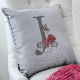 Personalised Birth Flower & Stone Cushion - thumbnail 3