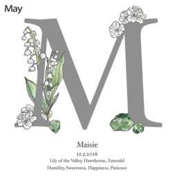Personalised Birth Flower & Stone Cushion - thumbnail 4