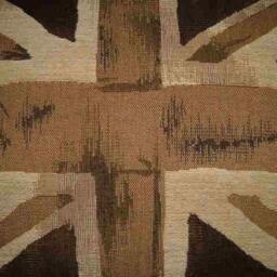 Union Jack Brown & Beige Oblong Woven Tapestry Cushion Pillow Cover - thumbnail 2